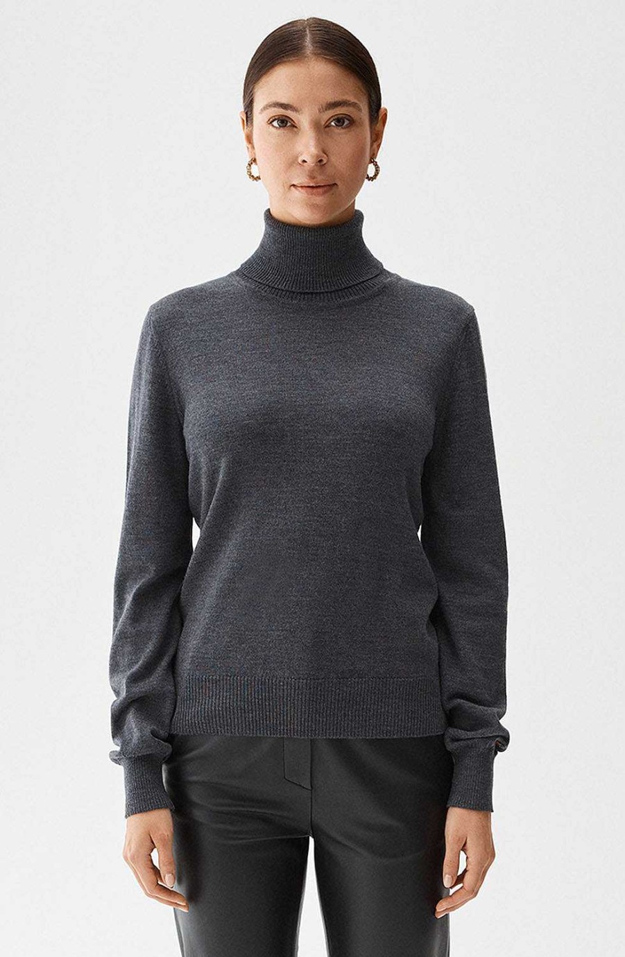 Women BUSNEL Cardigans & Sweaters | Alice Rollerneck Sweater Antracite