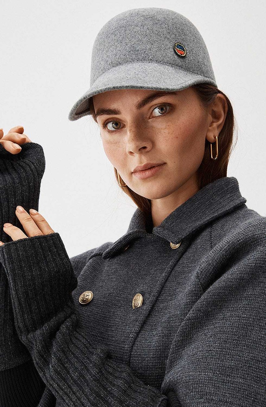Women BUSNEL Hats | Trishia Felted Cap Grey Melange